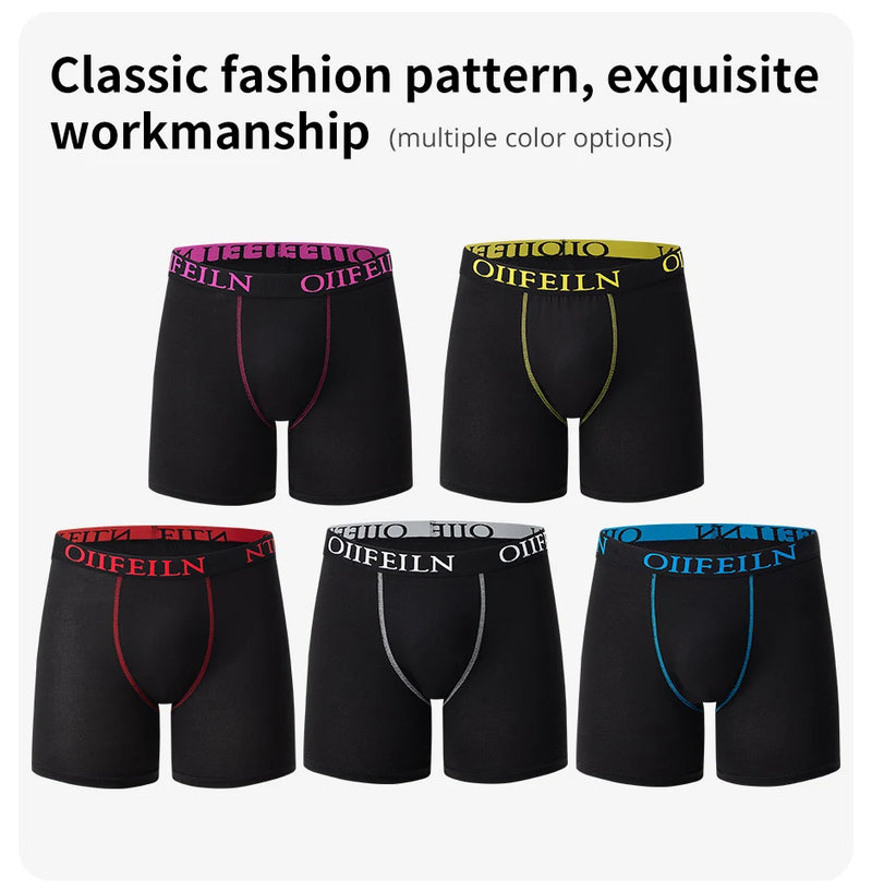 4/5 /10 Pcs Fashionable Men's Long Underwear Casual Boyshort Youth Sports Shorts Comfortable Breathable Stretch Shorts Underwear
