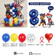 Paw Patrol Latex Balloon Decoration for Boy, Dog Paw Printing, Birthday Party Decorations, Blue Number, 55Pcs 