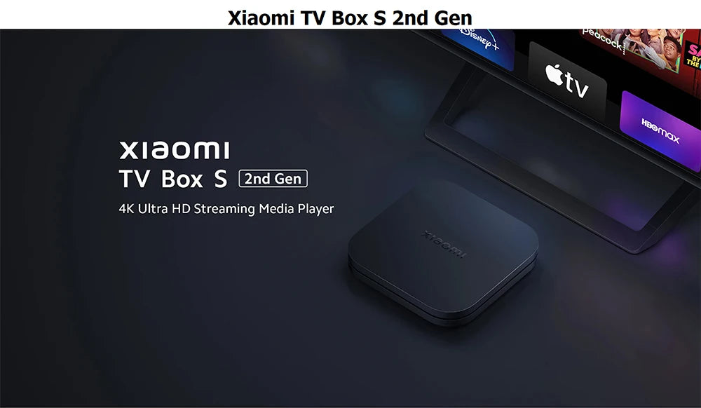 Global Version Xiaomi Mi TV Box S 2nd Gen 4K Ultra HD BT5.2 2GB 8GB Google TV Google Assistant Smart TV Box