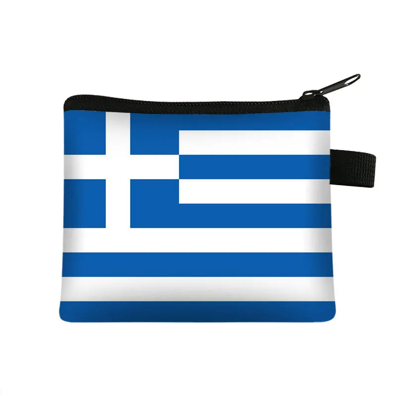 Monederos con estampado de bandera nacional, Argelia, España, Haití, Israel, para mujer, Arabia Saudita, para hombre, bolso pequeño, monedero