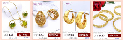 Dubai Jewelry Set For Women 18K Gold Plated Luxury Necklace Earrings Bracelet And Ring Set Jewelry For Wedding Party Trending