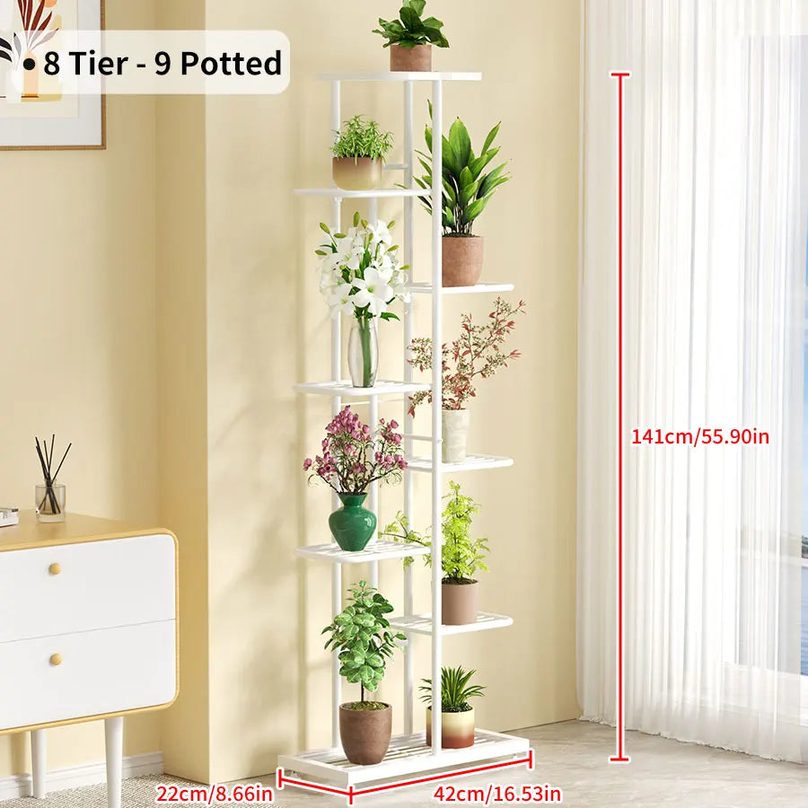 Plant Stand Flower Stand 4/6/8 Tier Flower Pot Shelf Balcony Indoor Multi-layer Storage Rack Succulent Plant Flower Rack