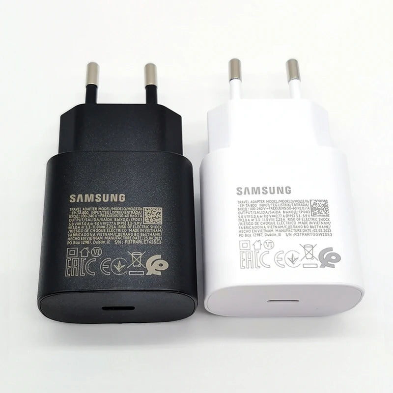 Cargador superrápido Samsung tipo C de 25 W para Galaxy S24, S23, S20, S21, S22 Plus, Note 20, 10, A55, A35, A25, A15, Z Flip Fold 6, 5, 4, 3