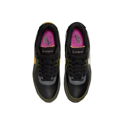 Nike Air Max 90 Vintage Men's Running Shoes Wear Resistant Shock Absorption Breathable Black Yellow Sneakers Retros