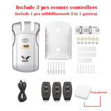 Wafu Door Lock 019 Remote Control Deadbolt Lock Electronic Keyless Tuya Bluetooth/Wifi Smart Lock 433Mhz Invisible Lock