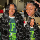 Peruca lace frontal cabelo humano ondulado - alta densidade 250%