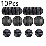 10/1Pcs Self-adhesive Cable Clips Silicone USB Cable Holder Organizer Wire Cord Management Clips for Home Office Desktop Tidy