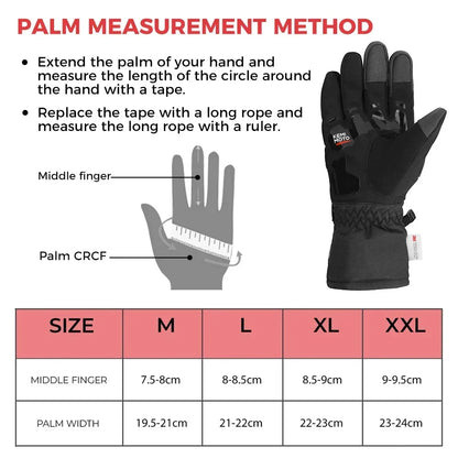 KEMiMOTO Winter Motorcycle Gloves CE Protective Black Guantes Moto Invierno Warm Touch Screen Waterproof Windproof Gloves