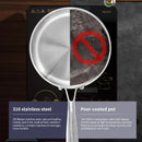 316 Stainless Steel Frying Pan 20cm Uncoated Wok Pan Non Stick Pots Household Cooking Pot Kitchen Cookware Steak Frying pan