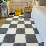 Soft Plush Puzzle Mat BPA-free Interlocking Foam Living Room Rug Warm Non-slip Washable Floor Protector Home Decor Mat