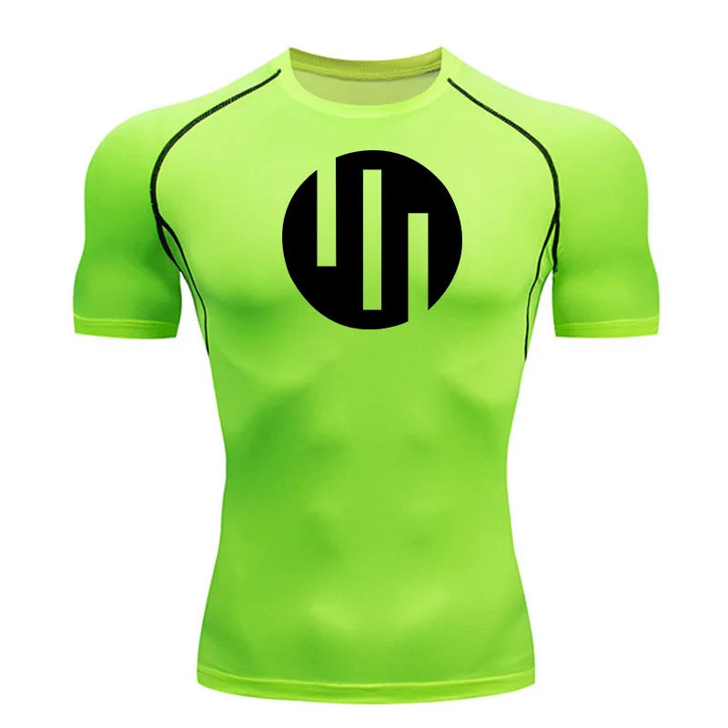 Gym Short Sleeve Running T-Shirt Men's Compression Long Sleeve Shirt Sun Protection Quick Drying Sports Top Black Sportswear 4xl