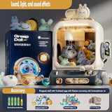 Máquina de muñecas DIY de gran tamaño para niños, juego de monedas, minimáquina de garras, grúa, muñeca musical, regalos de Navidad