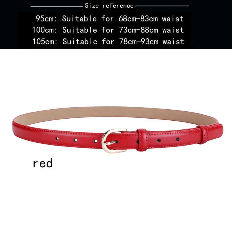 Women's belt genuine leather fashion casual simple everything matching decoration cowhide pants belt white jeans small belt