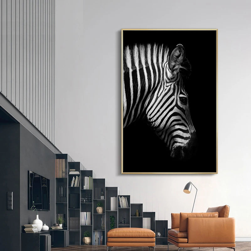 Canvas Painting Animal Wall Art Lion Elephant Hippo Zebra Poster And Modern Minimalist Photo Wall Living Room Bedroom Decoration