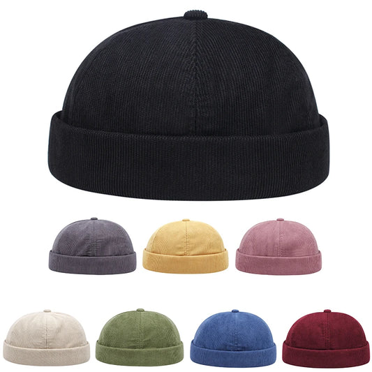 Gorra informal de primavera y verano para hombre y mujer, estilo hip hop, estilo urbano, de piel de melón, sin visera, estilo retro, universal.
