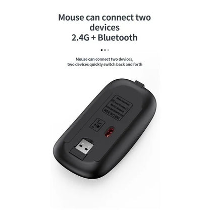 Juego de teclado y ratón Bluetooth recargables Jomaa-Slim, USB 2.4G, inalámbrico, ideal para portátiles y ordenadores. 