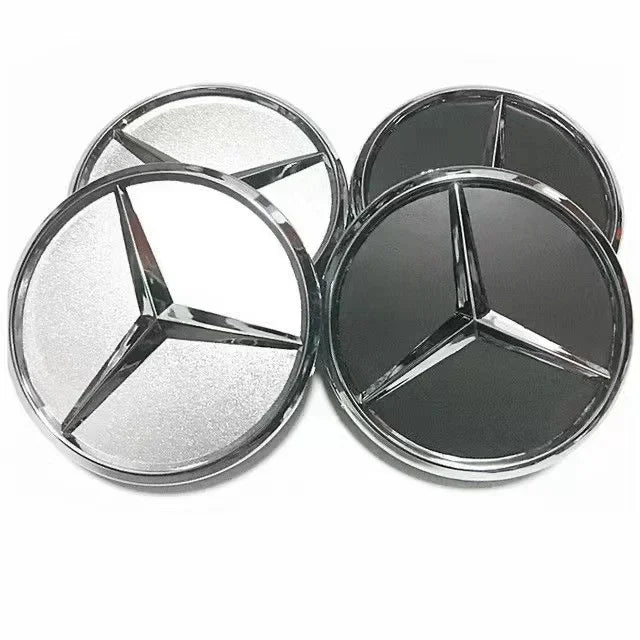 4Pcs/set 75MM/60MM Car Wheel Center Hub Cap Covers For Mercedes Benz  Black Badge Rim Cover Auto Style Decorate Accessories