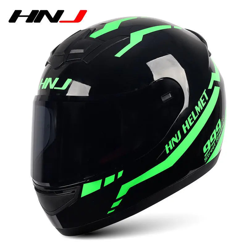 HNJ Men Motorcycle Helmet Women Full Face Helmet Riding Personality Horn Pink Helmet DOT Certification Motorcycle Helmet