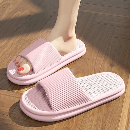 Fashion Men's Women's Sandals Anti-Slip Wear-Resistant EVA Thick Sole Comfortable Home Slippers Bathroom Bath Flip-Flops