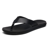 Size 38-47 New Italian Leather Flip-flops For Men Casual Cool Beach Summer Shoes Hotel Slippers Man Light Flats Luxe Men's Shoes