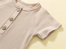 Pelele de verano para bebé, pijama fino de manga corta, mono acanalado, ropa de punto elástica, mono para niña