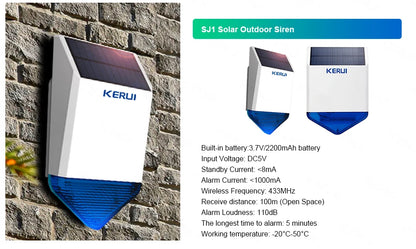 KERUI WIFI GSM Alarm System Kit W202 Home Security Protection Tuya Smart Support Alexa with Motion Detector Door Opening Sensor