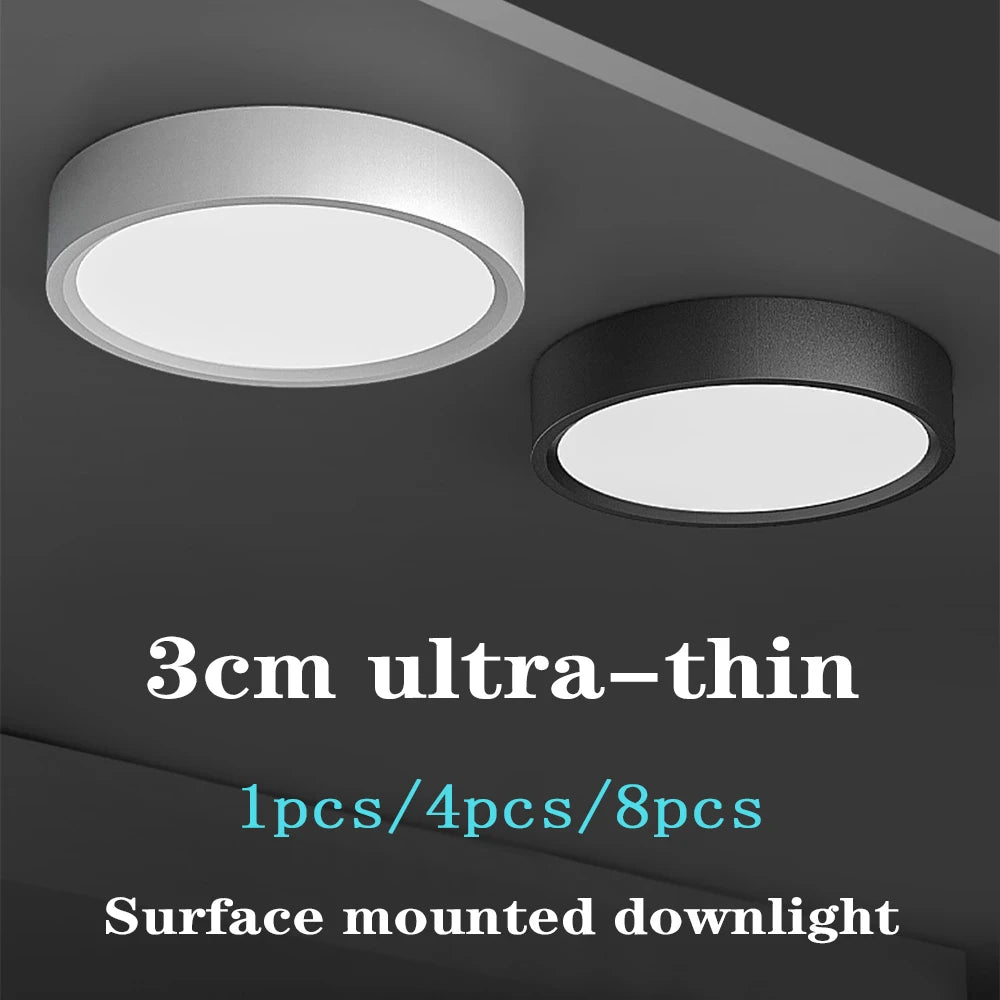 220v conduziu a luz de teto 5w 10 15 18 superfície montada downlight lâmpada do teto para sala estar cozinha holofotes luzes do painel