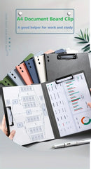 1pc A4 File Folders, Documents Organizer, Clipboard With Cover, Paper Folder For Business & School, Stationery & Office Supplies