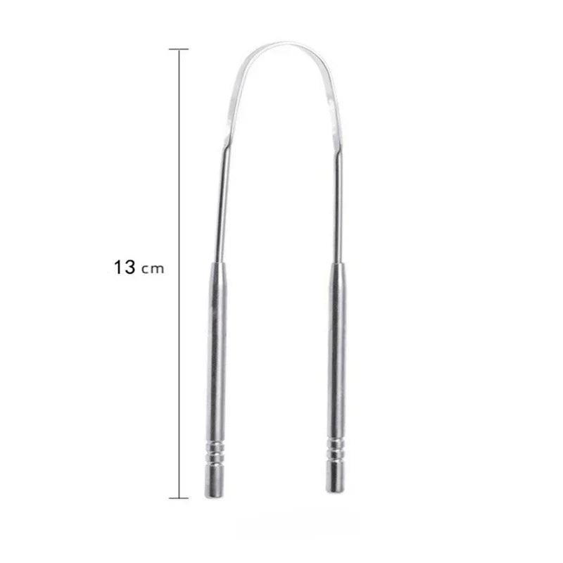 1/2/4 Pcs Reusable Stainless Steel Useful Tongue Scraper Cleaner Fresh Breath Cleaning Coated Tongue Oral Hygiene Care Tools