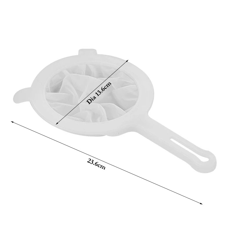Filtro de cocina de malla 200, colador de malla fina, colador de nailon, cuchara de plástico para leche de soja, jugo, yogur, colador de alimentos, utensilios de cocina