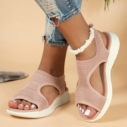 Zapatos de mujer Verano 2024 Sandalias deportivas casuales y cómodas Sandalias de cuña de playa para mujer Sandalias de plataforma para mujer Sandalias romanas Tallas grandes