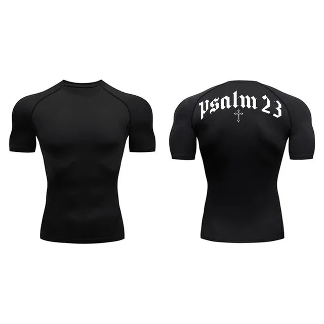 T-shirt de secagem rápida com estampa cruzada, top esportivo masculino, treino de ginástica, camisa de compressão fitness, manga curta, S a 3XL, 2022, 23