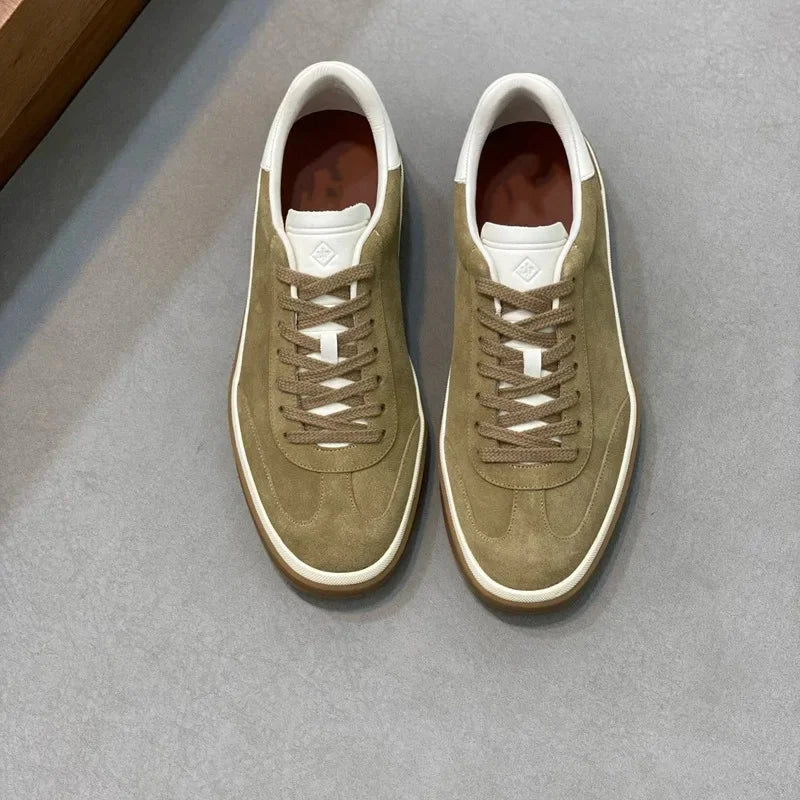 Classic Leisure Sport Board Shoes Men's Couple British Simple Match Dequn White Shoes Flat Heel Breathable Cement Ground