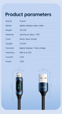 Toocki LED Display USB Cable For iPhone 14 13 12 11 Pro Max Fast Charger Charging Lightning 2.4A USB Wire Cord X XR 8 7 1m 2m