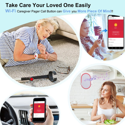 Botón de pánico de emergencia Topvico Tuya con wifi para personas mayores, alarma SOS, pulsera inalámbrica para cuidadores, buscapersonas, reloj, llamada, alerta de caídas