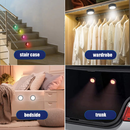 1-5 pces sem fio sob o armário luzes led para cozinha rgb mudança de cor puck luz da noite controle remoto lâmpada do armário bateria