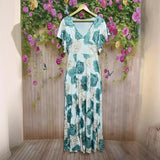 Women's XL-5XL Plus Size Hot Sale V-Neck Elegant Casual Printed Long Dress with Large Hem for Women's Apparel