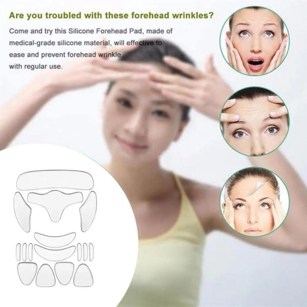 1 set Reusable Face Wrinkle Remover Tapes Silicone Anti-wrinkle Face Forehead Cheek Chin Sticker Anti-aging Skin Care Mask