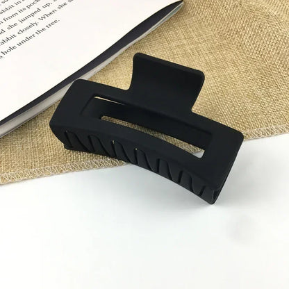 1Pc Ladies Retro Temperament Simple Fashion Frosted Geometric Rectangular Cutout Plastic Hair Accessories Updo Shark Hair Grab
