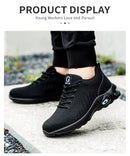 New Styles Men Safety Boots With Steel Toe Cap Anti-smash Work Sneakers Safety Shoes Men IndestructibleWork Boots Tactical Boots