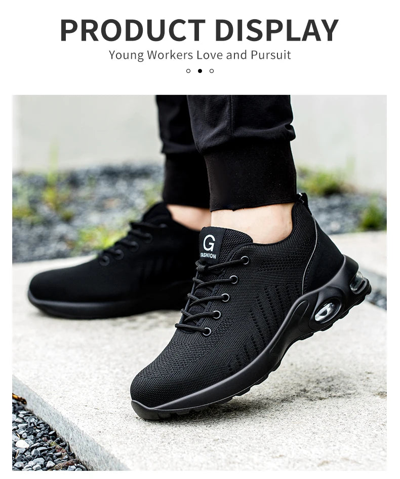 New Styles Men Safety Boots With Steel Toe Cap Anti-smash Work Sneakers Safety Shoes Men IndestructibleWork Boots Tactical Boots