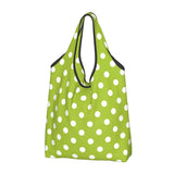 Custom Recycling Classic Black And White Polka Dot Shopping Bag Women Tote Bag Portable Grocery Shopper Bags