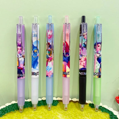 1/3/6/12Pcs KPop Demon Hunters Black Gel Pen Blind Box Student Writinng Pen Anime Figure Stationery Study Supplies Gift 0.5mm