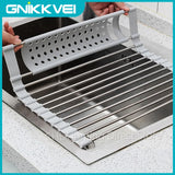 Roll Up Dish Drying Rack over sink,304 Stainless Steel Dish Drainer Shelf Organizer Tableware Plate Storage,Kitchen accessories