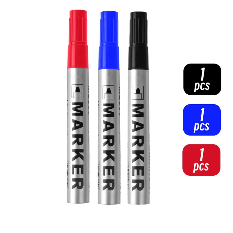Permanent Paint Marker Pen Waterproof Black Pen for Tyre Oily Markers Quick Drying Signature Pen Stationery Supplies