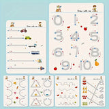 Caderno de Exercícios Mágico Reutilizável de 34 Páginas para Caligrafia e Desenho, Treinamento Educativo de Controle da Caneta, Inclui Caneta e Apagador; Essencial para Aprendizado, Uso em Sala de Aula e Presente de Anive