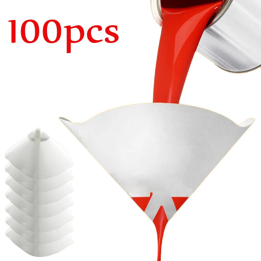 Car paint spray mesh paper filter, disposable paint filter purifier funnel, nylon micron paper funnels conical tools