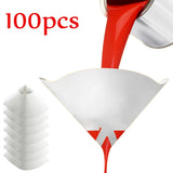 Filtro de papel de malla para pintura en aerosol para automóviles, embudo purificador de filtro de pintura desechable, embudos de papel cónicos de nailon y micras. 