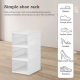 3/6 Layers Foldable Shoes Storage Box Transparent Sneaker Shoes Box Stackable Dustproof Cabinet Shoe Organizers Rack Shelf
