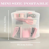 Mini Stapler Staple Punch Hole Tape Machine Set Ins Multifunction StationeryScrapbook Tool Box Office School Student Supplies